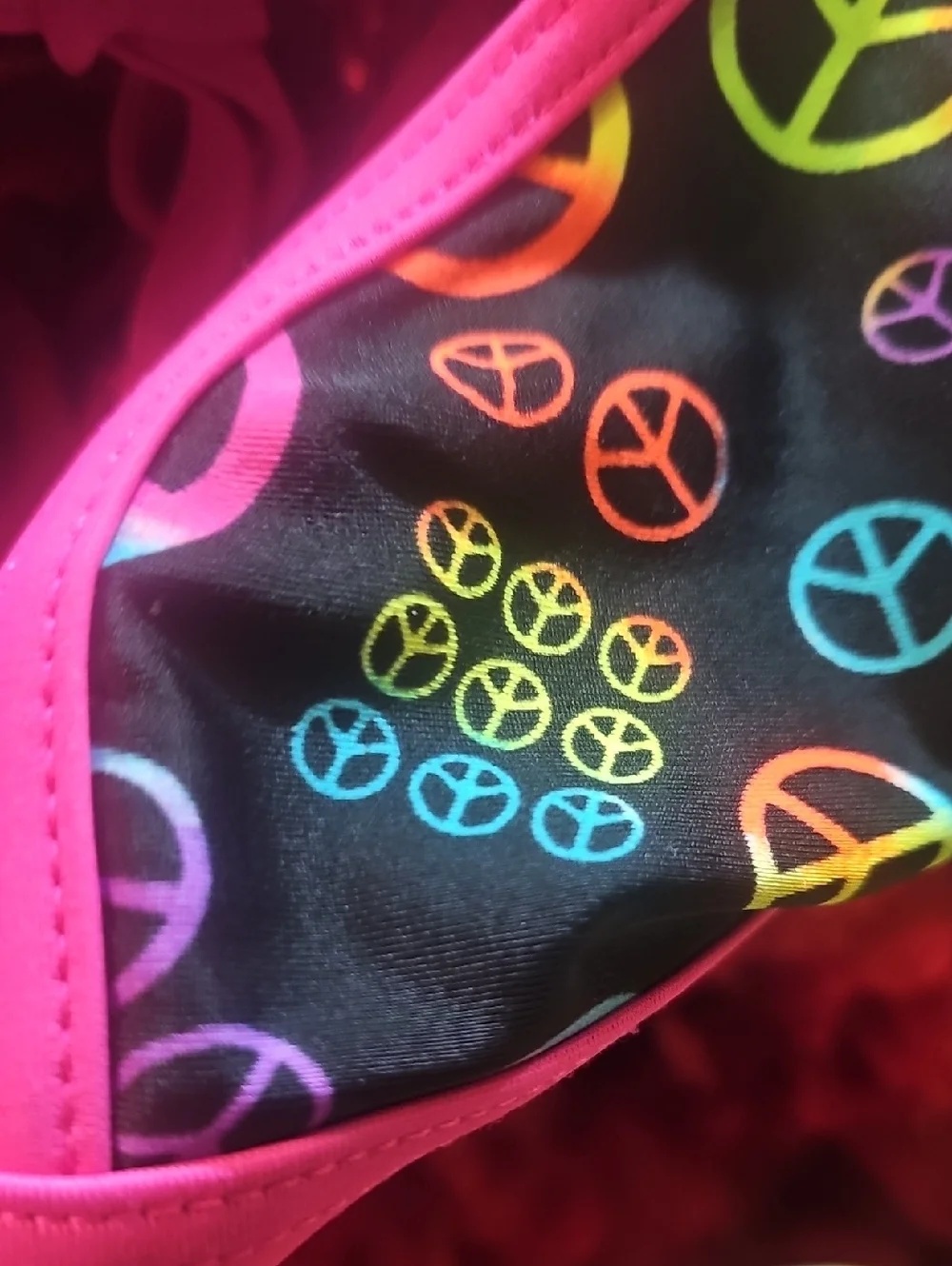 Xhilaration Girls Colorful Peace Sign Bikini Size 7/8